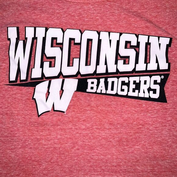 Pro Ad Sports Womens T Shirt Top Wisconsin Badgers Long Sleeve Retro Red Small - Picture 3 of 6